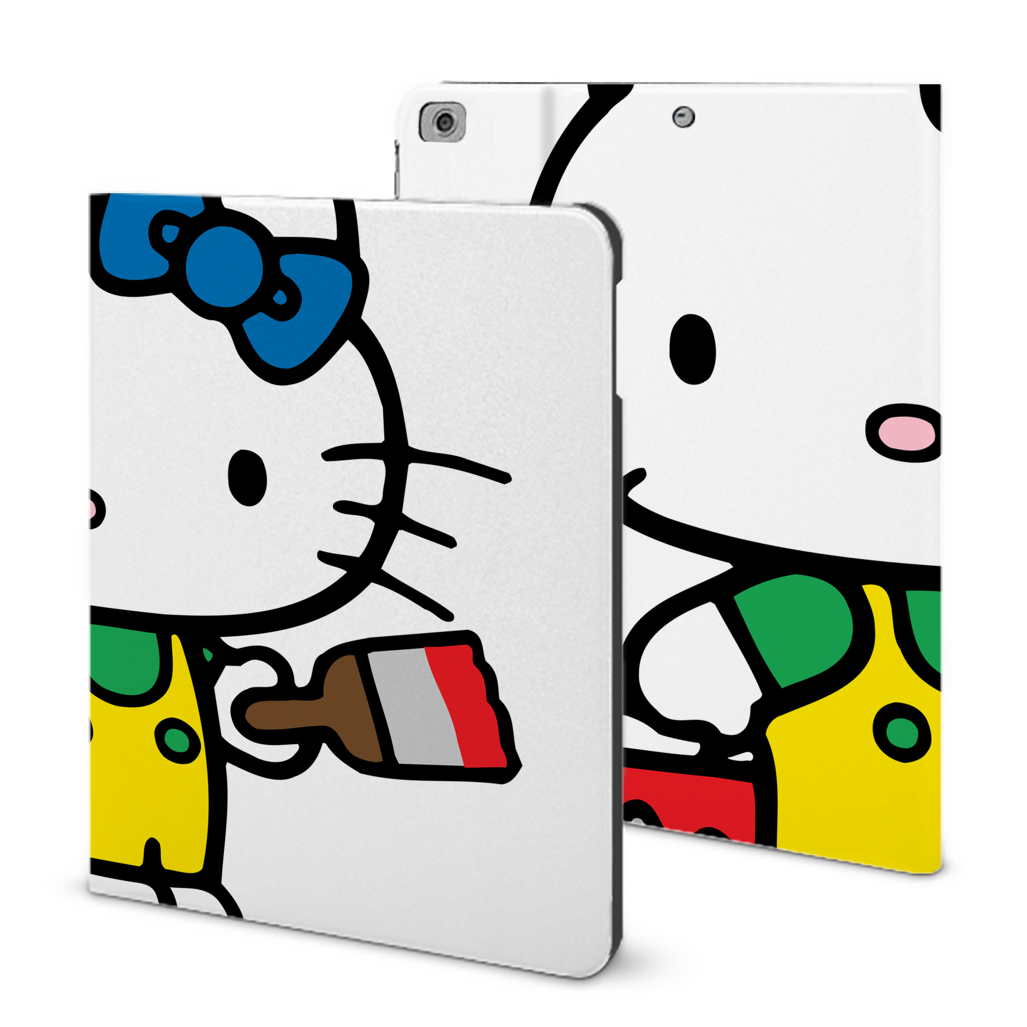 （画像用） Hello Kitty ハローキティ IPad ケース ブック型 PUレザー TPU 耐衝撃 軽量 薄型 ペン収納なし 全面保護 IPad 各モデル対応